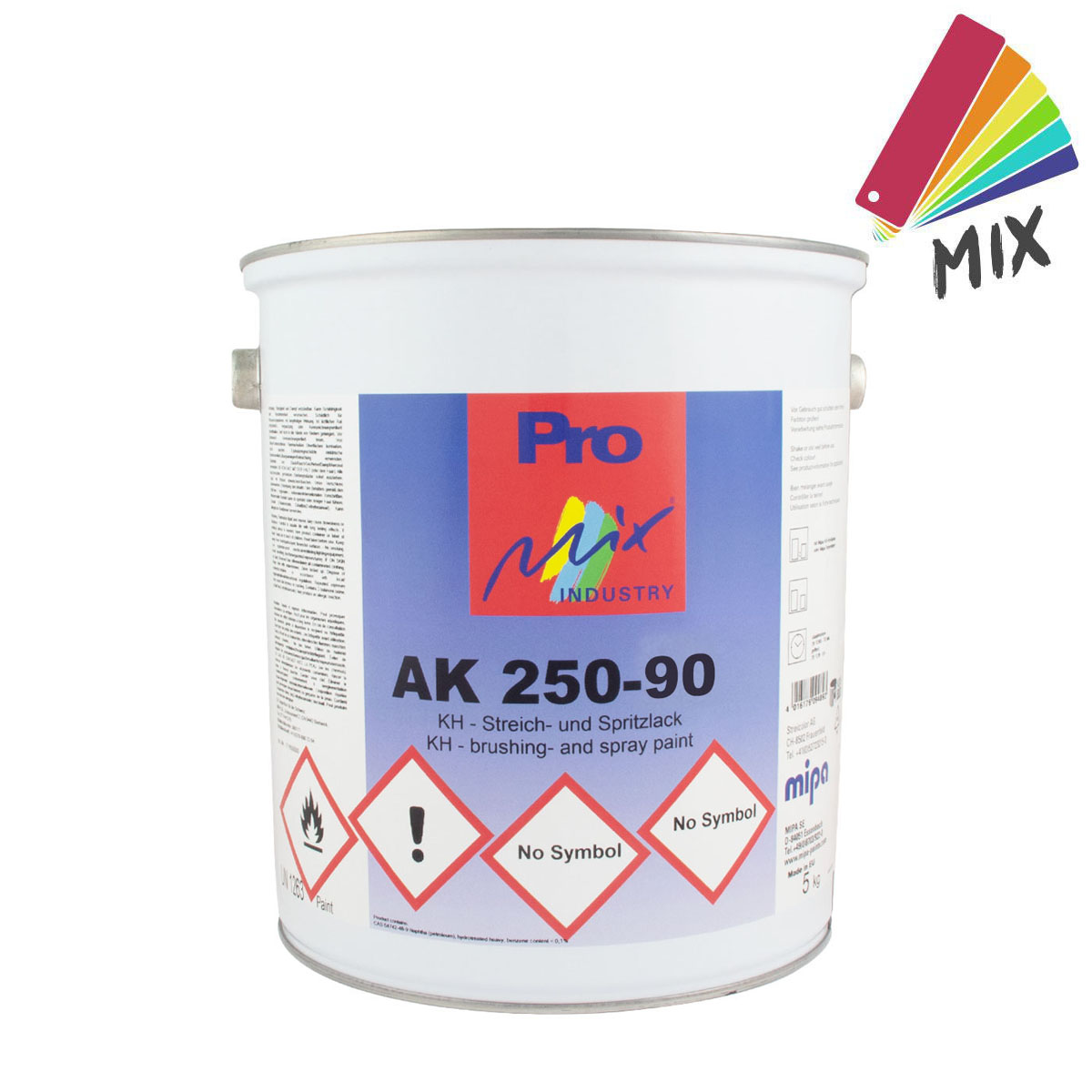 Mipa AK 250-90 KH-Streich- und Spritzlack glänzend 5kg, Kunstharzlack, Wunschfarbton