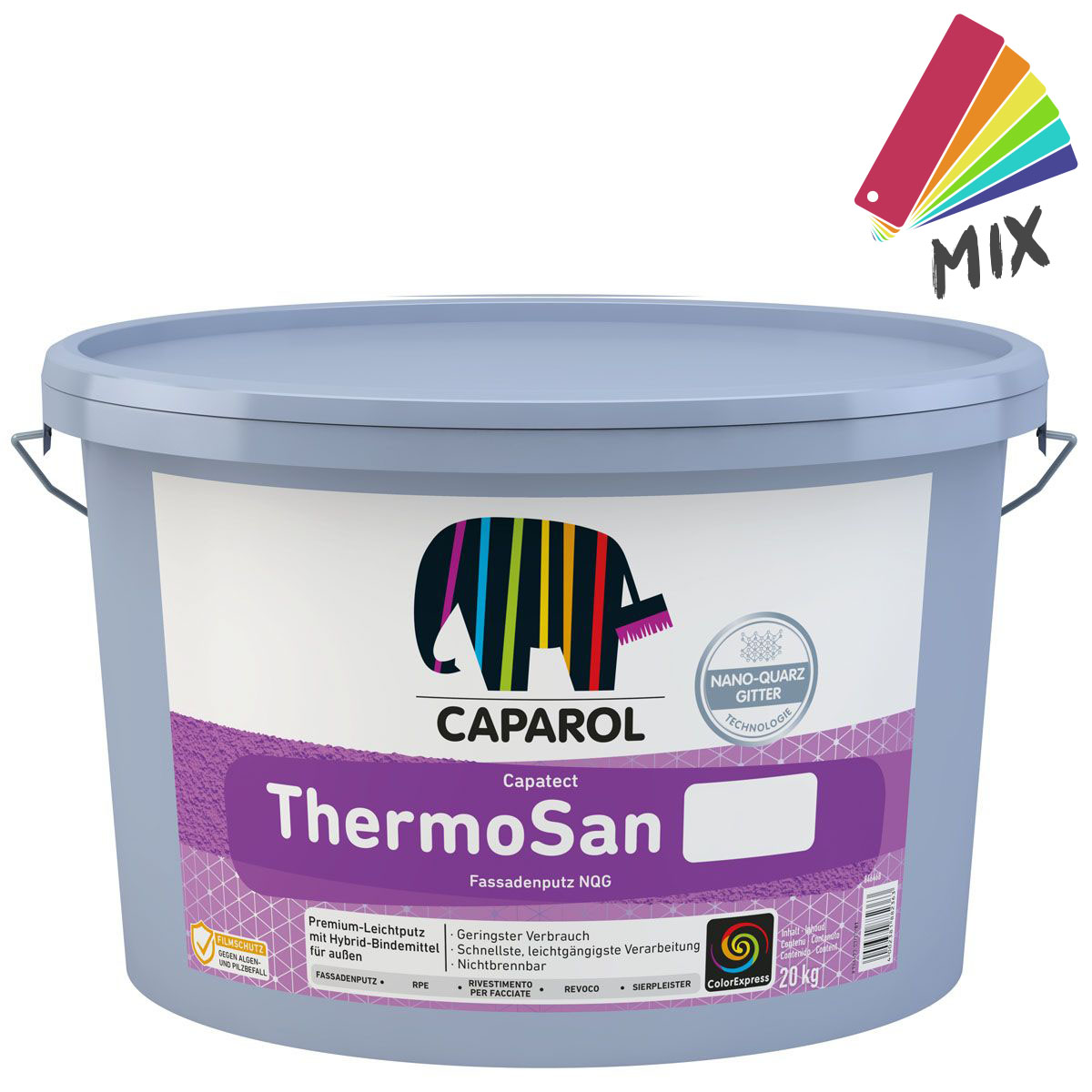 Caparol ThermoSan NQG 12,5L MIX PG A, Fassadenfarbe Nano-Quarz-Gitter