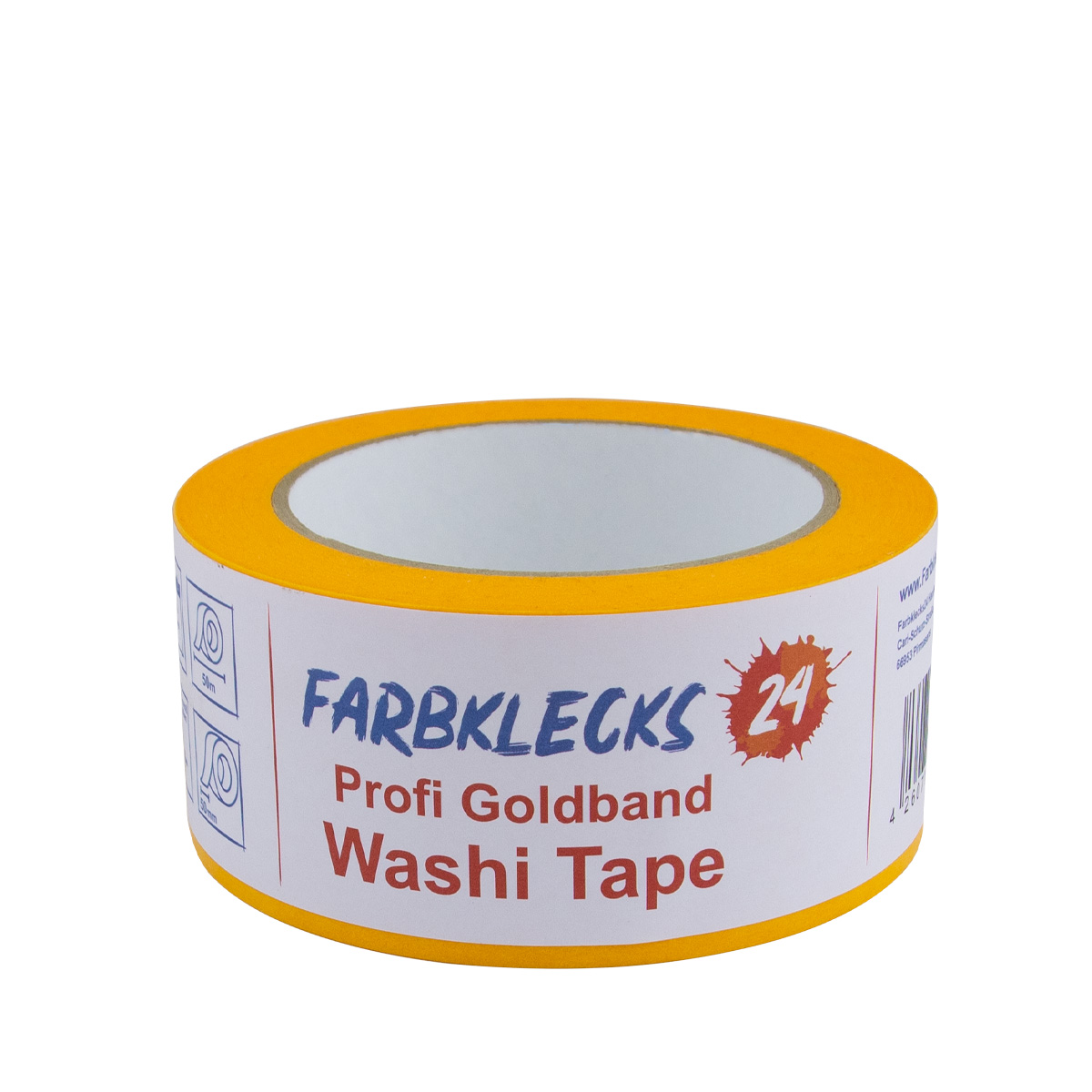 Farbklecks24 Profi Goldband Washi Tape 50m UV60 50mm