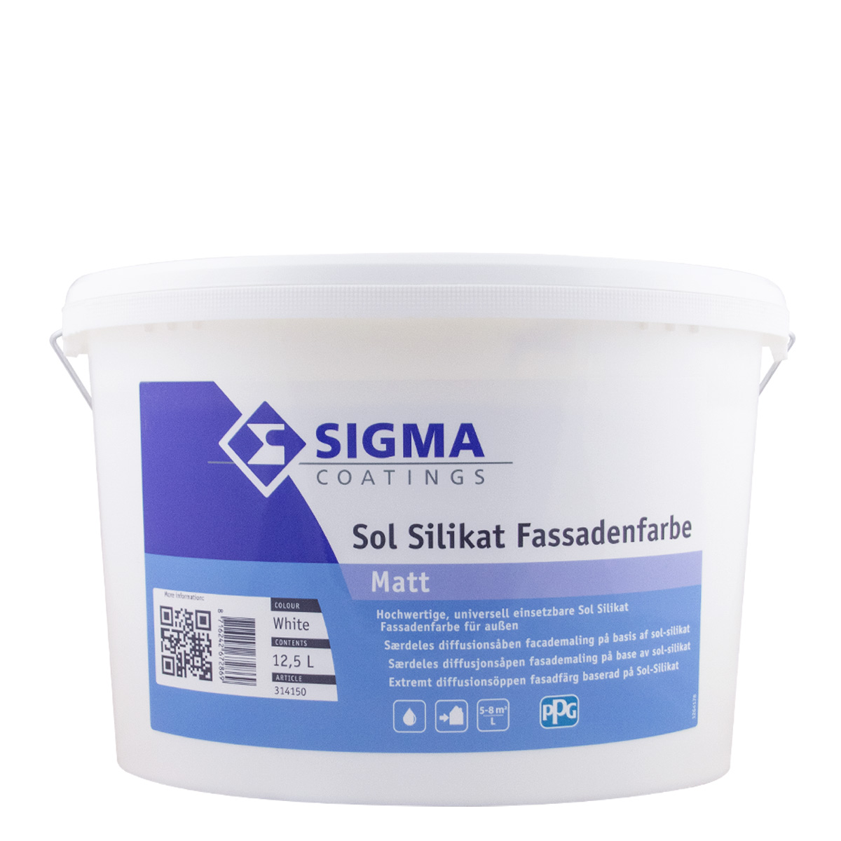 Sigma Sol Silikat Fassadenfarbe 12,5L weiss, Silikatfarbe