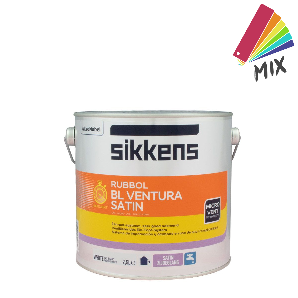 Sikkens Rubbol BL Ventura Satin 2,5L wunschfarbton, wasserb. Fensterlack