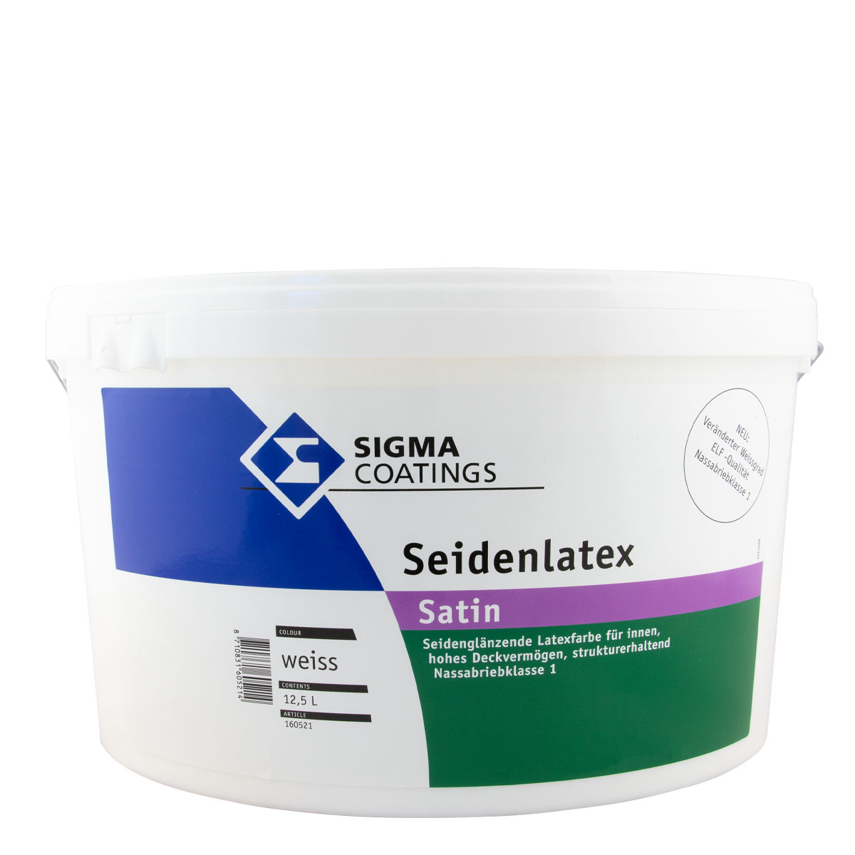 Sigma Seidenlatex 12,5L weiss, Kunststoffdispersionsfarbe, Latexfarbe