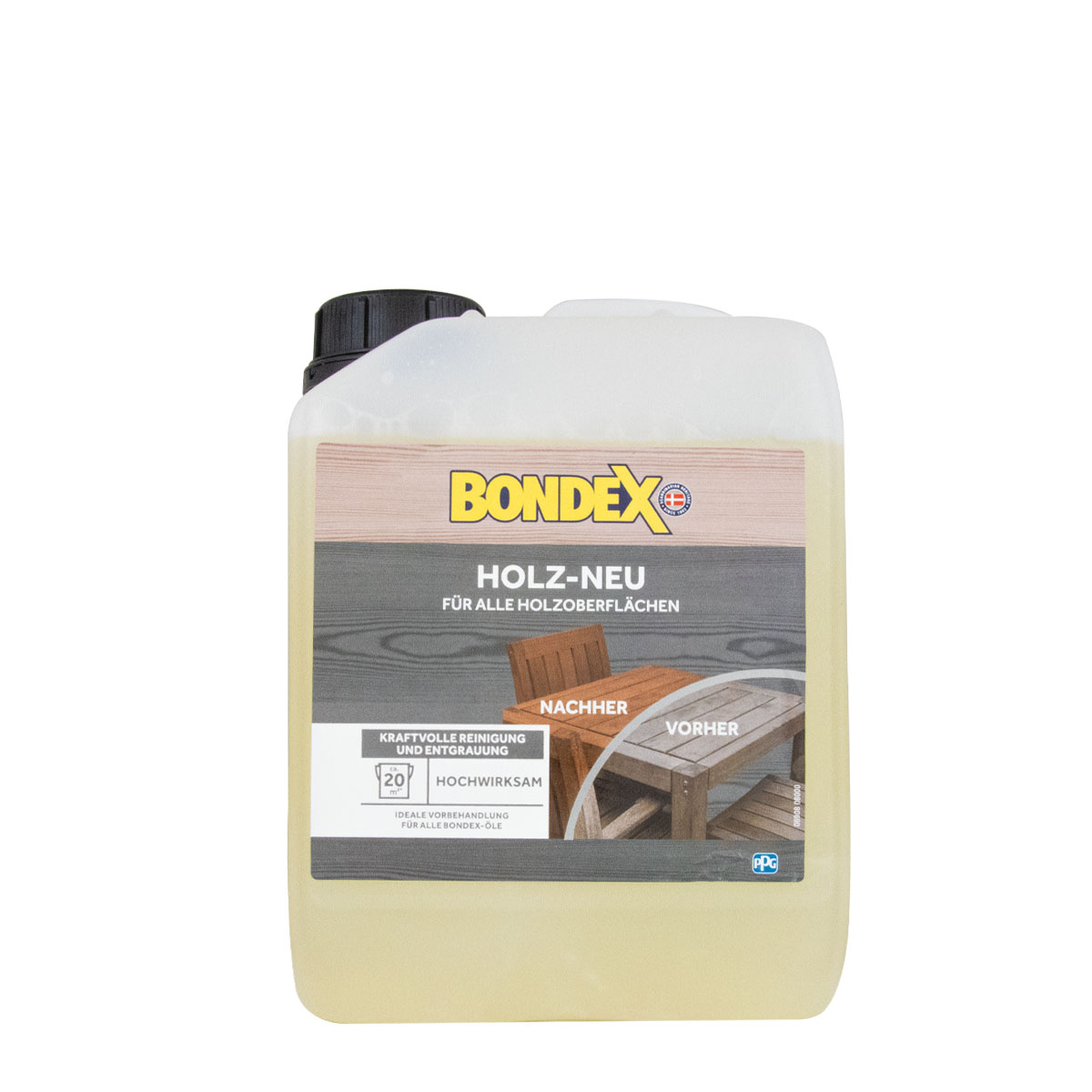 Bondex Holz Neu 2,5L, hochwirksamer Holzreiniger, Entgrauer