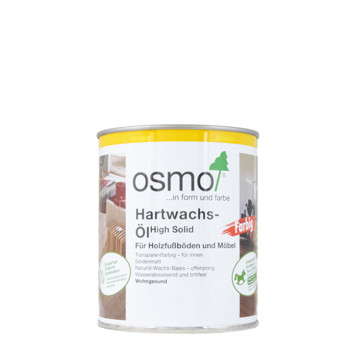 Osmo Hartwachs-Öl farbig 3074 graphit transparent 750ml, High Solid Holzöl, Holzpflegeöl, Holzwachs
