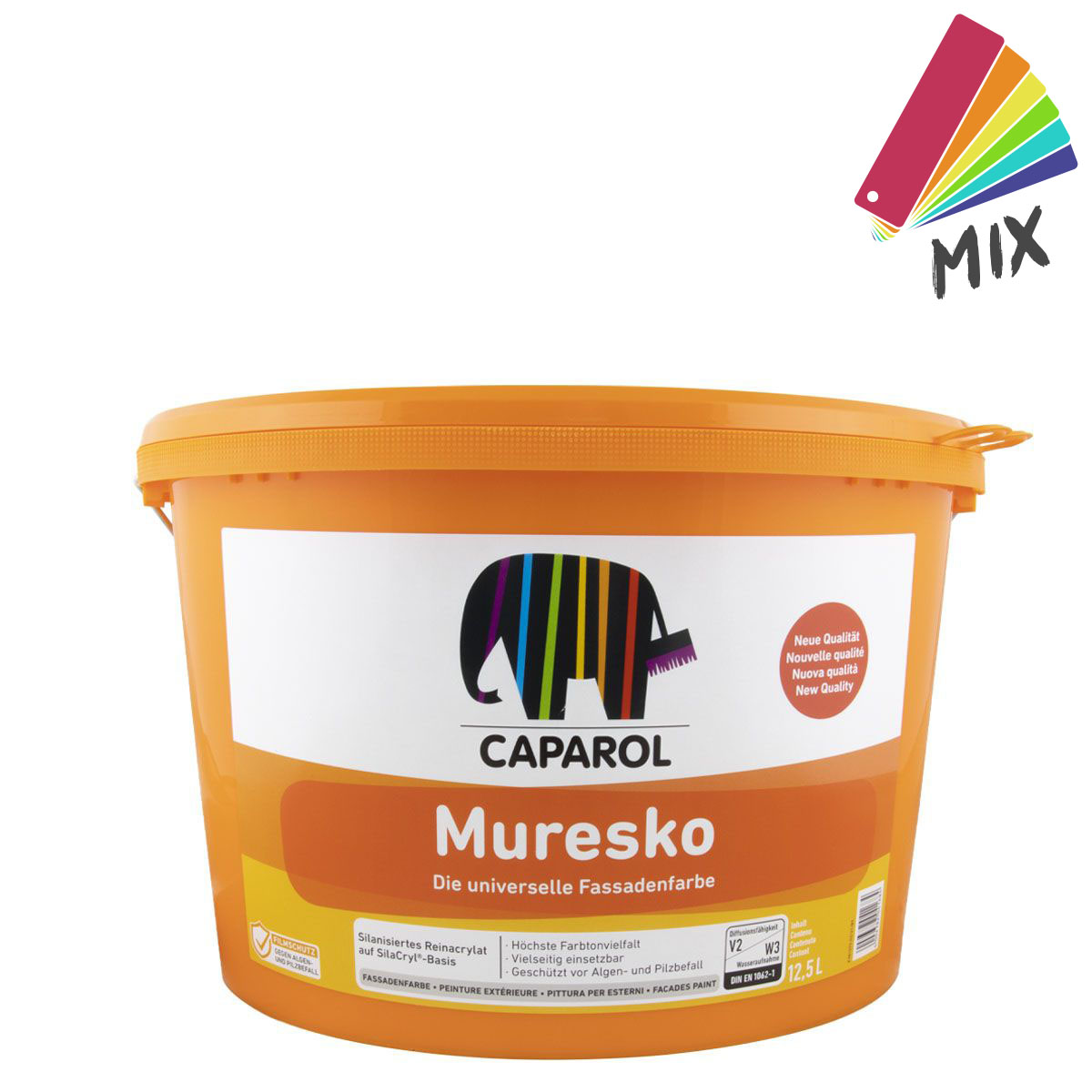 Caparol Muresko SilaCryl Fassadenfarbe 12,5L wunschfarbton PG B, Reinacrylat-Fassadenfarbe