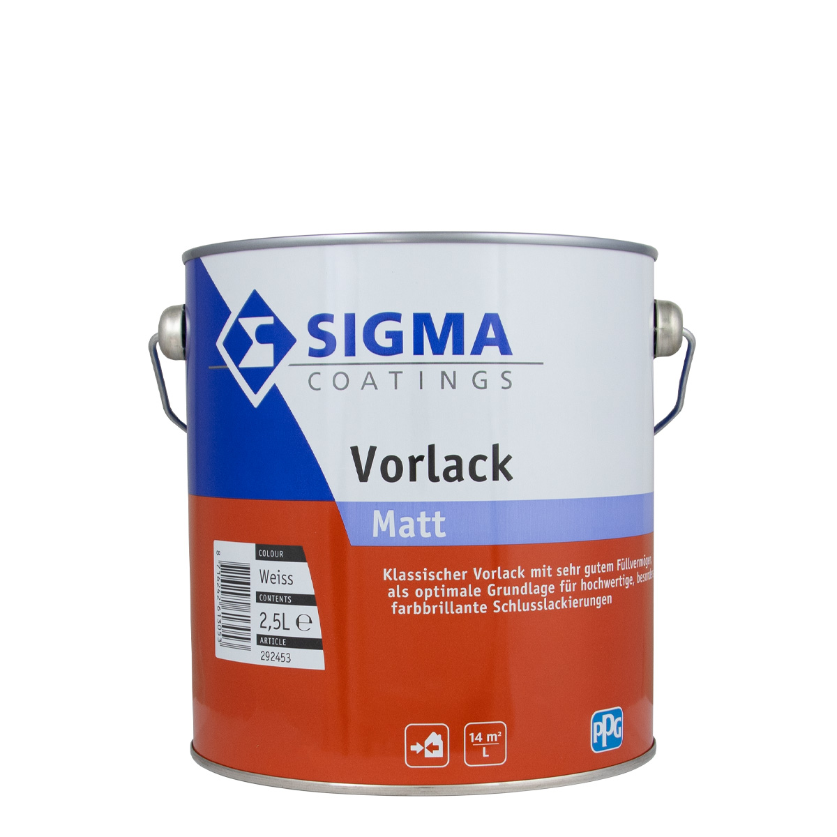 Sigma Vorlack Matt weiss 2,5L