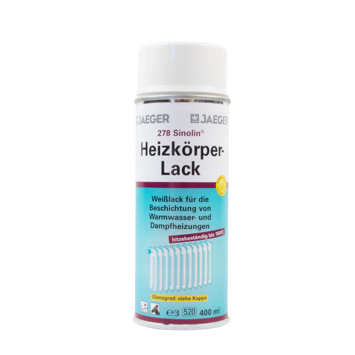 Jaeger Sinolin Heizkörperlack Spray 278 weiss 400ml hochglänzend