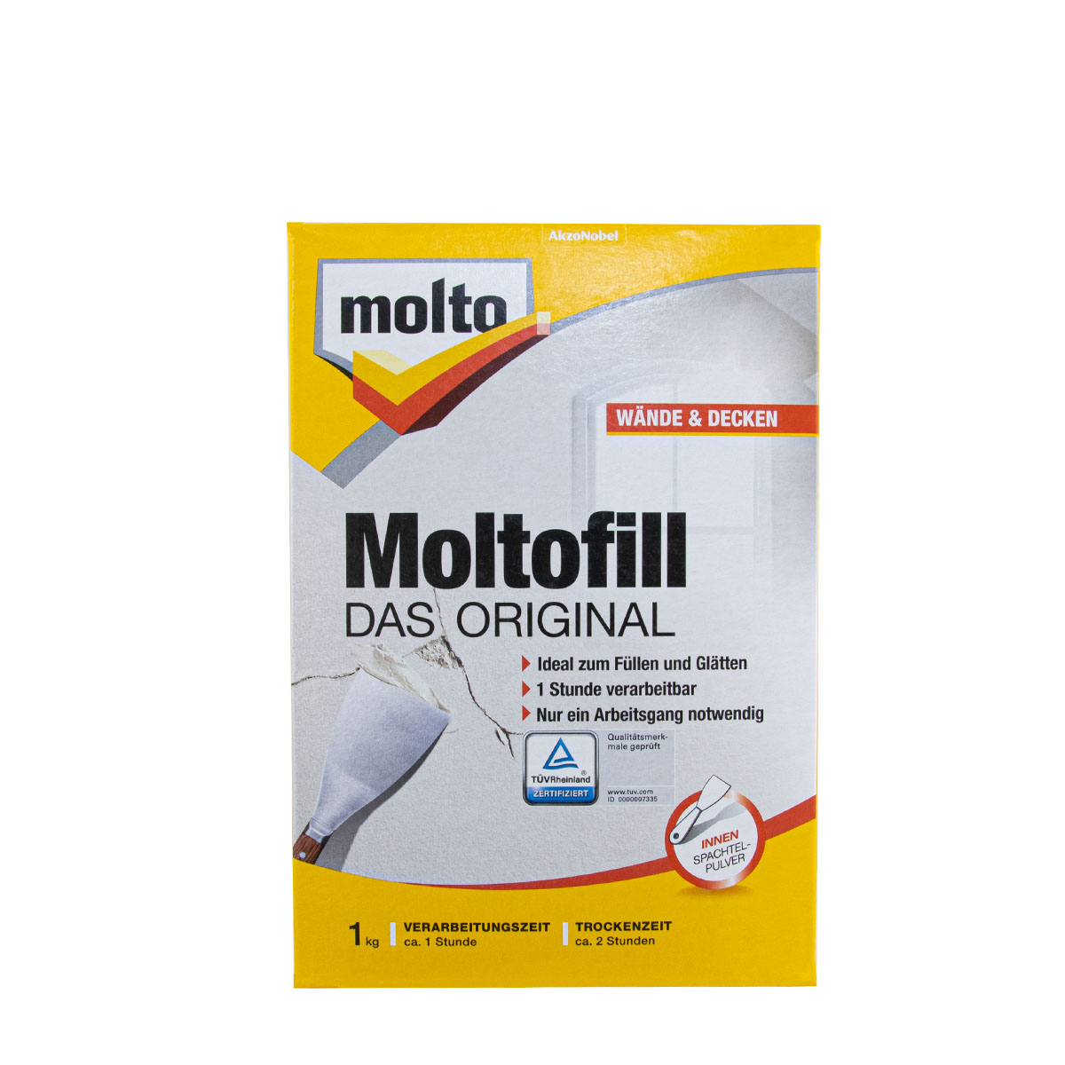 Molto Moltofill DAS ORIGINAL 1kg, Spachtelmasse, Gipsspachtel, Wandspachtel