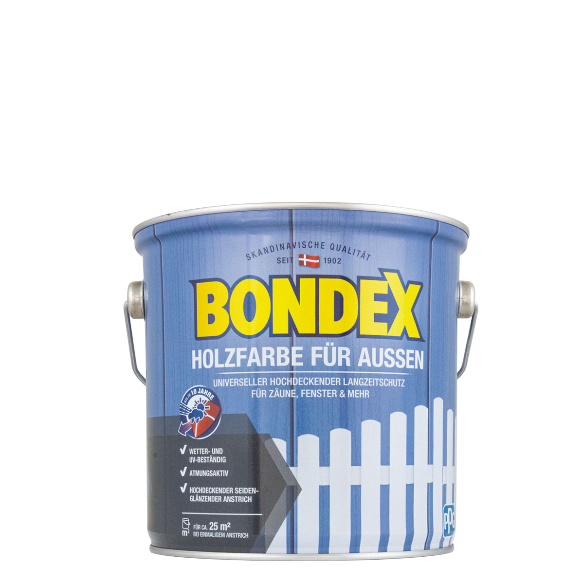Bondex Holzfarbe für Aussen 2,5L schwedenrot, seidenglänzende Wetterschutzfarbe