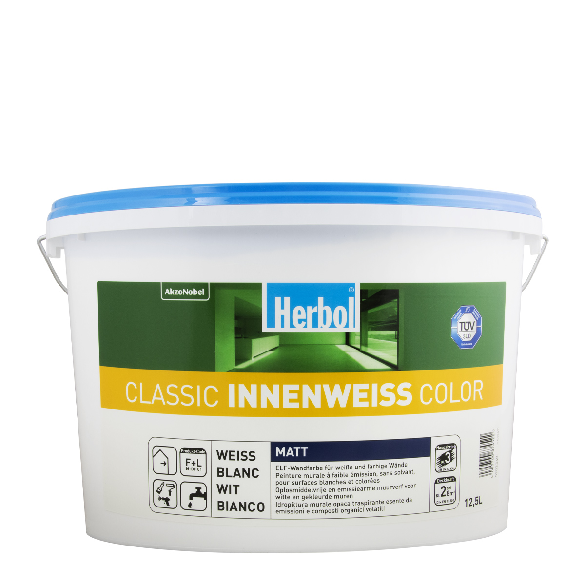 Herbol Classic Innenweiss Color 12,5L weiss, Wandfarbe, Renovierfarbe