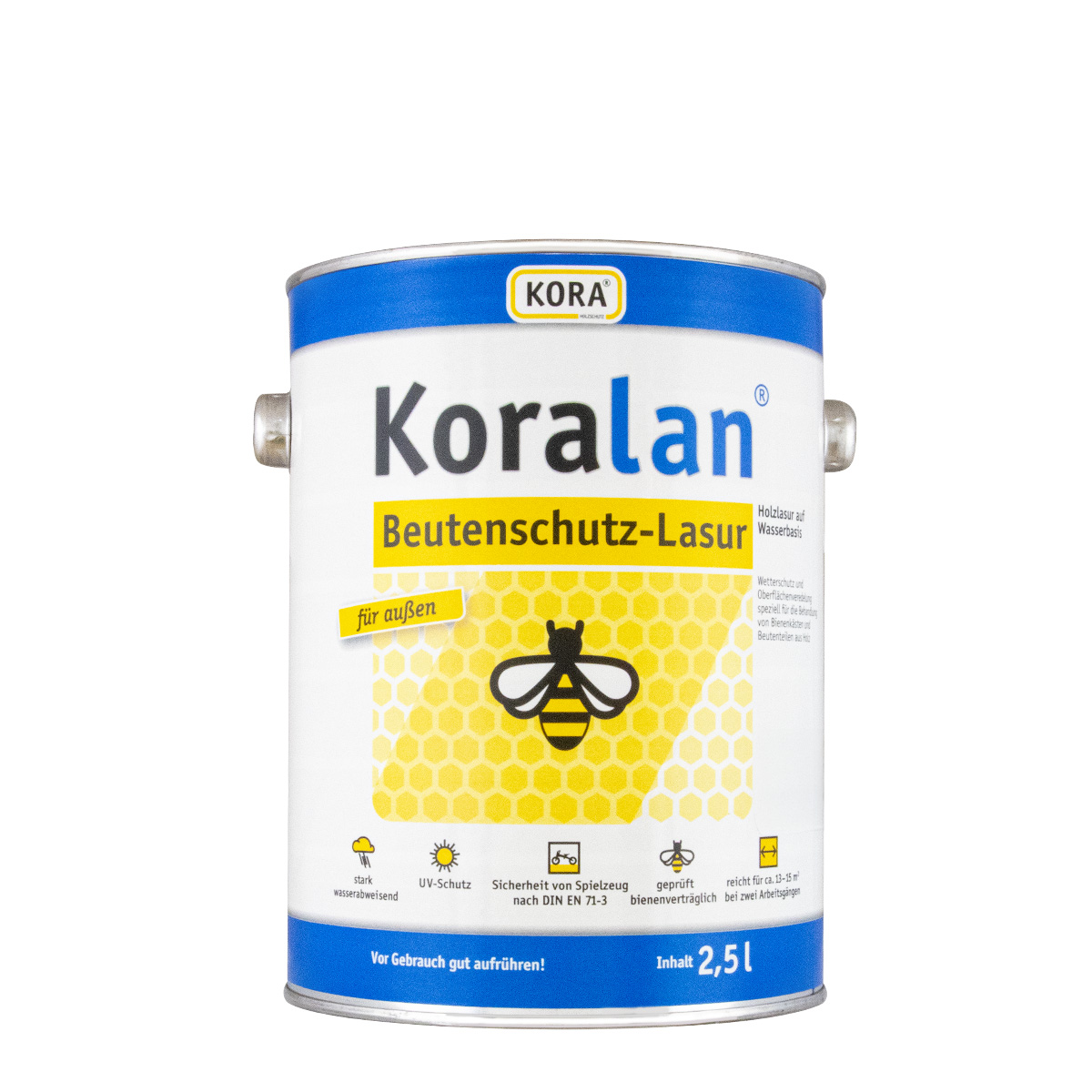 Koralan Beutenschutz-Lasur 2,5L kiefer, Bienen Farbe, Holzschutzlasur, Holzlasur