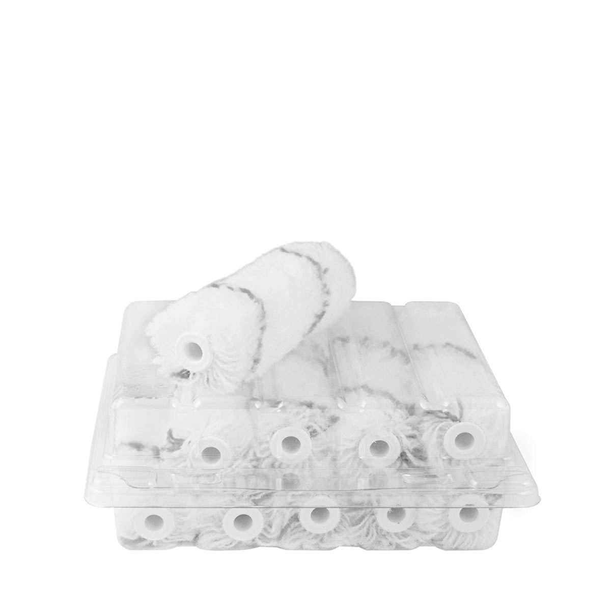 10x Farbklecks24 Heizkörperwalze 10cm Flor 12mm ,schwarzfaden, Polyester-Plüsch