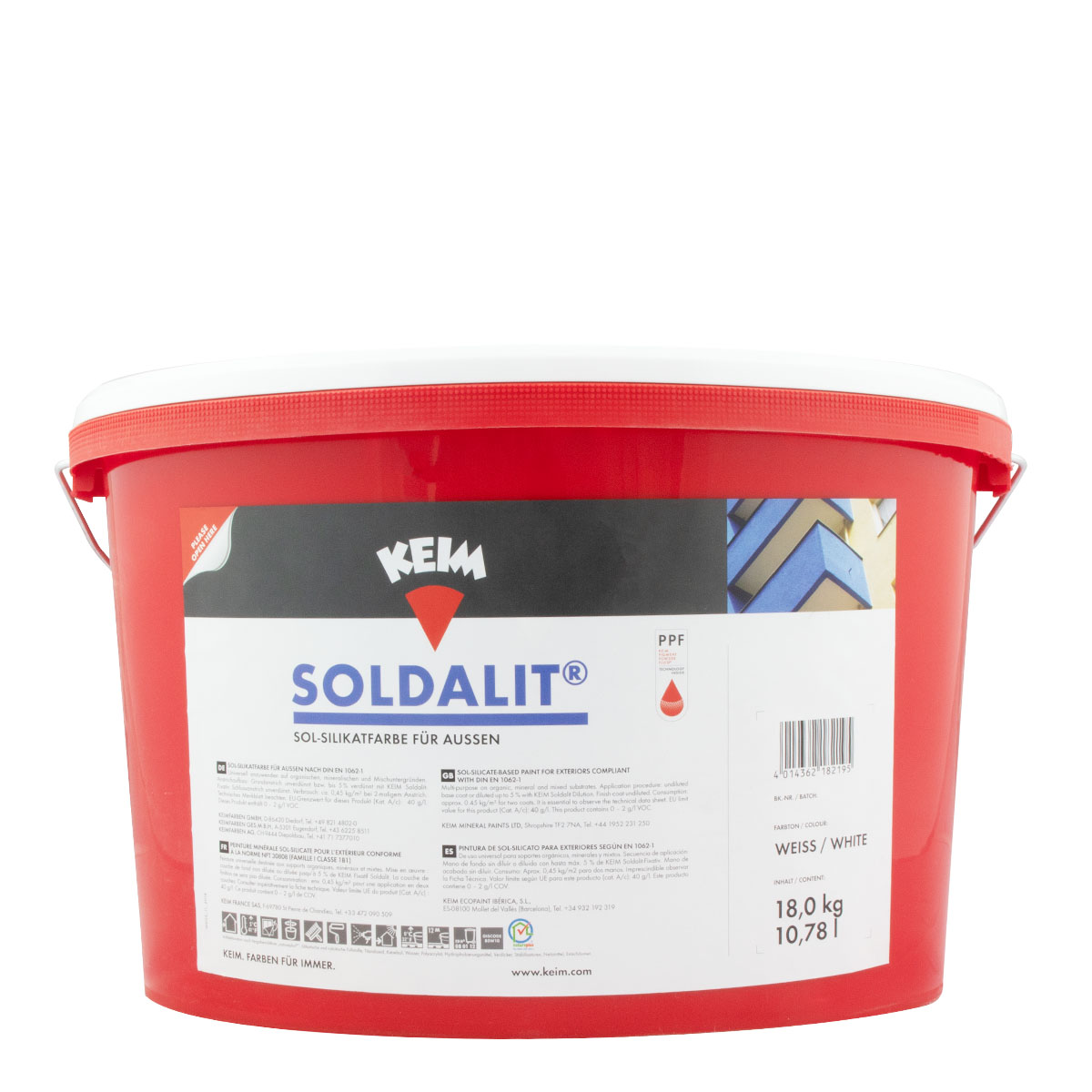 Keim Soldalit 18kg weiß, Silikat Fassadenfarbe, Sol Silikatfarbe