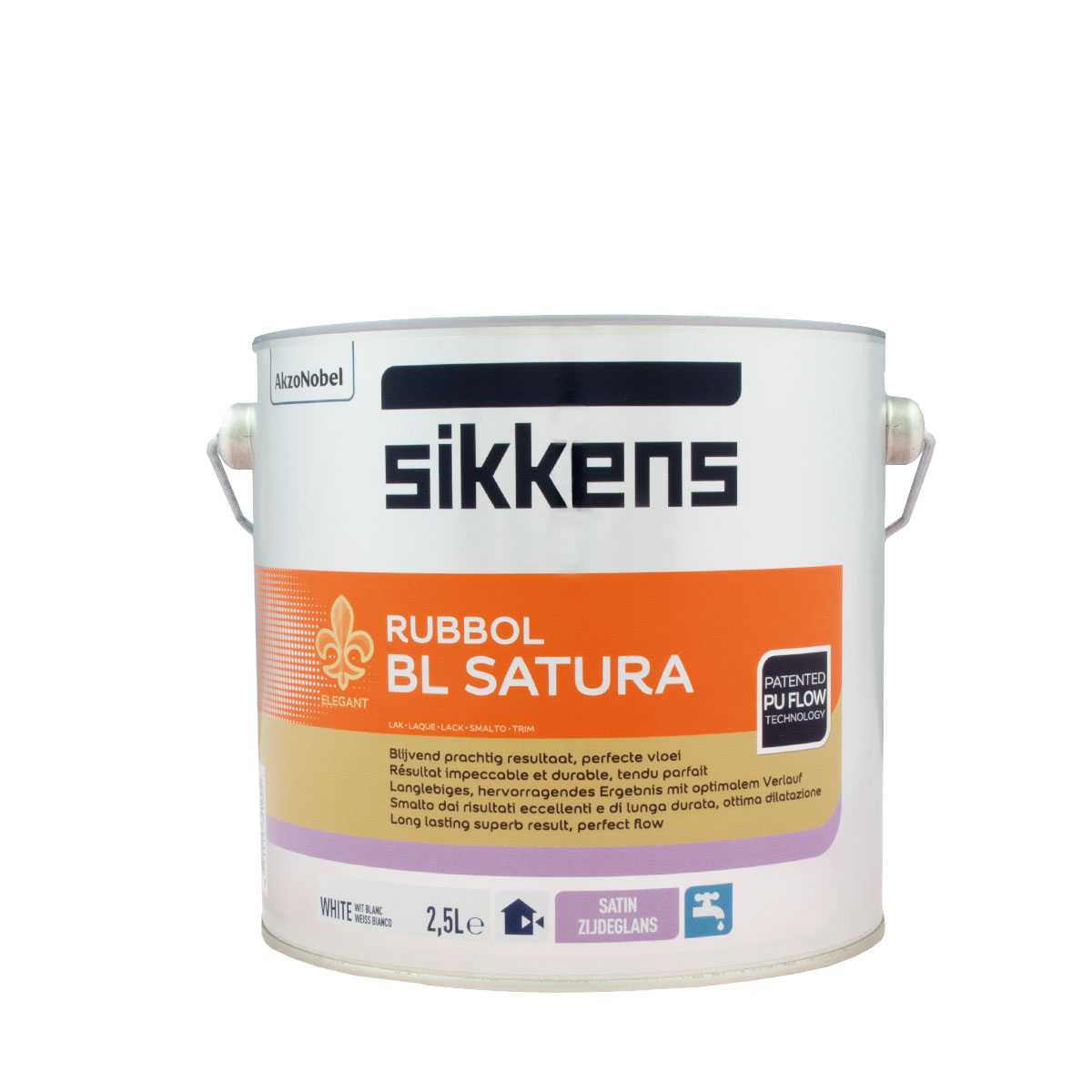 Sikkens Rubbol BL satura weiss 2,5L, PU-Seidenglanzlack, Holzlack weiß