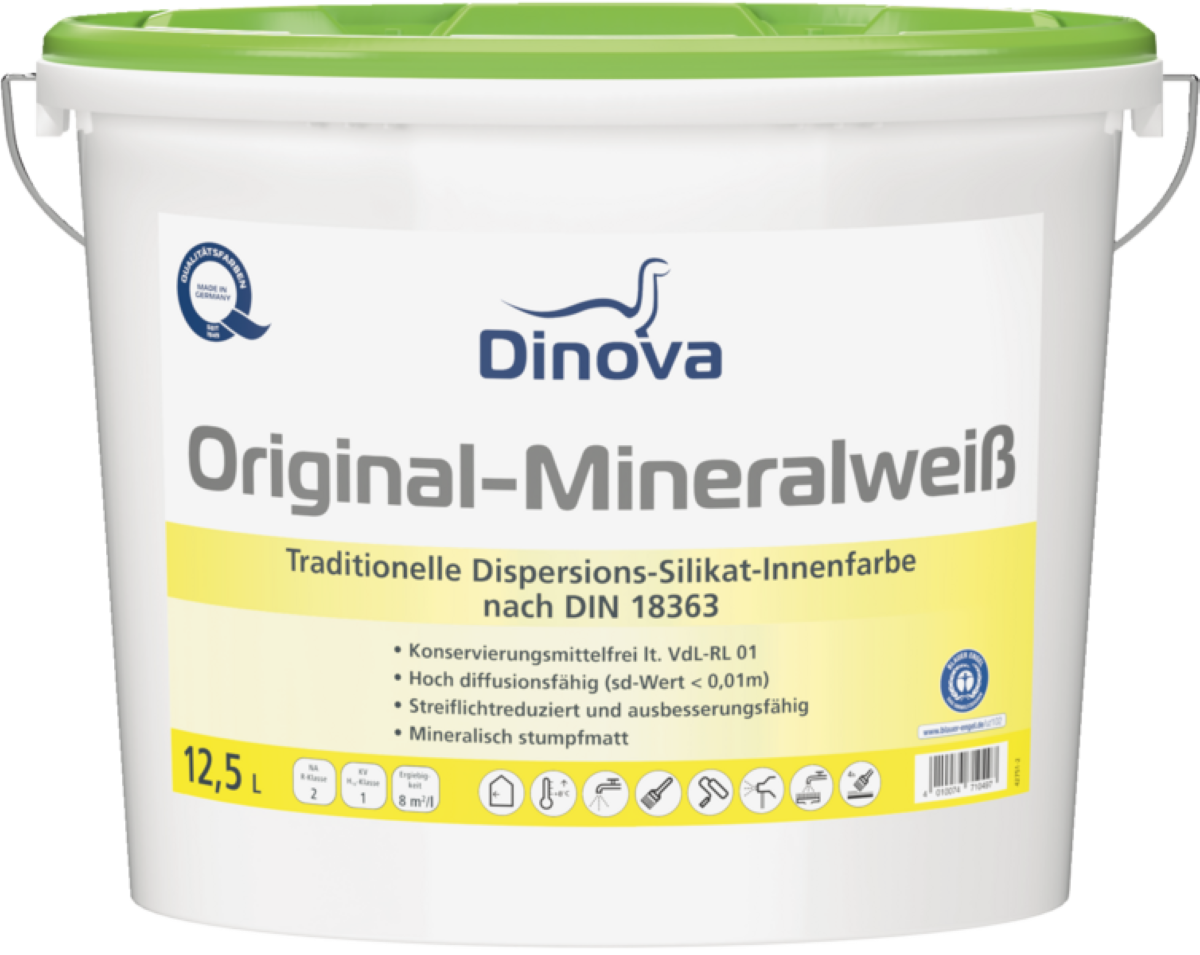Dinova Original-Mineralweiß 12,5L weiss, Wandfarbe, Silikatfarbe