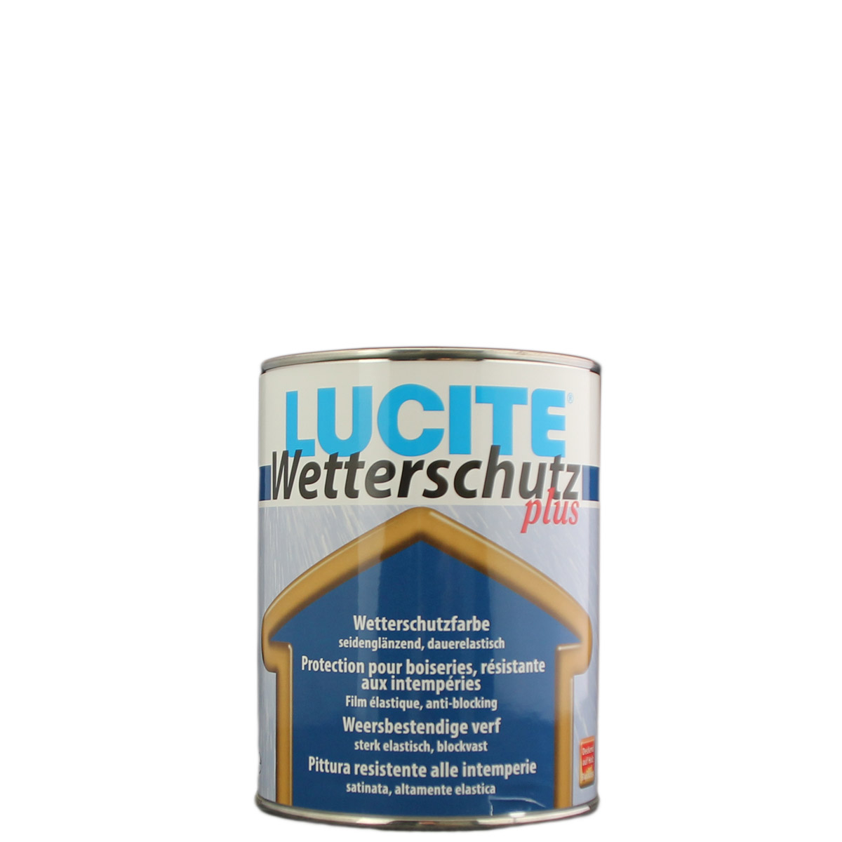 Lucite Wetterschutz Plus weiss 1000T 1L Wetterbest. Dispersionslack, seidenglänz