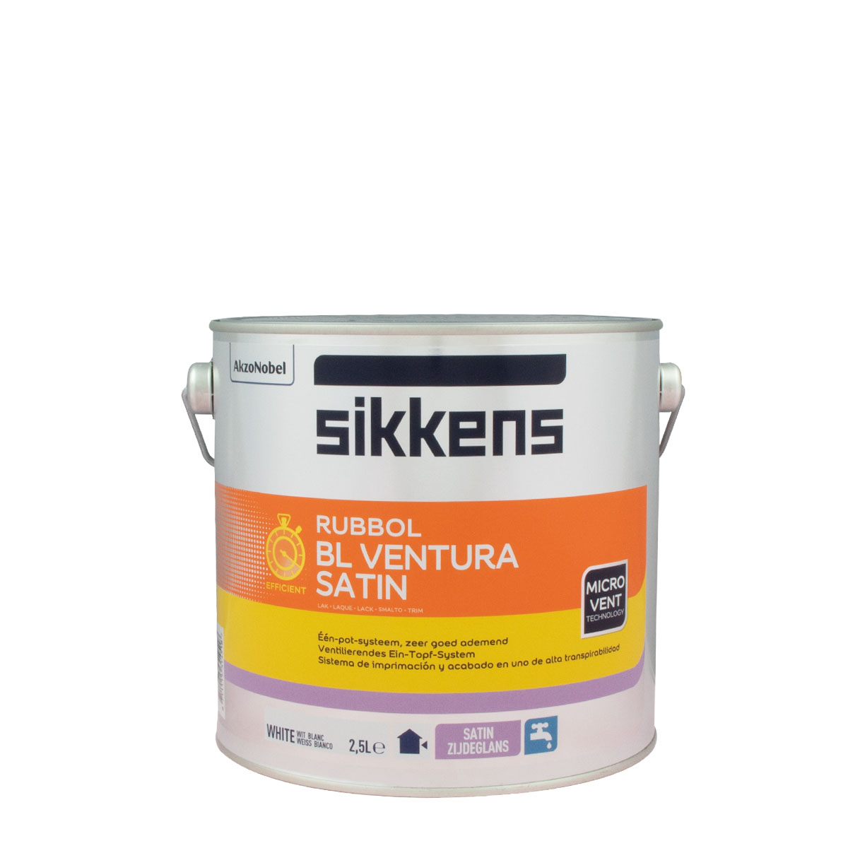 Sikkens Rubbol BL Ventura Satin weiss 2,5L, wasserb. Fensterlack