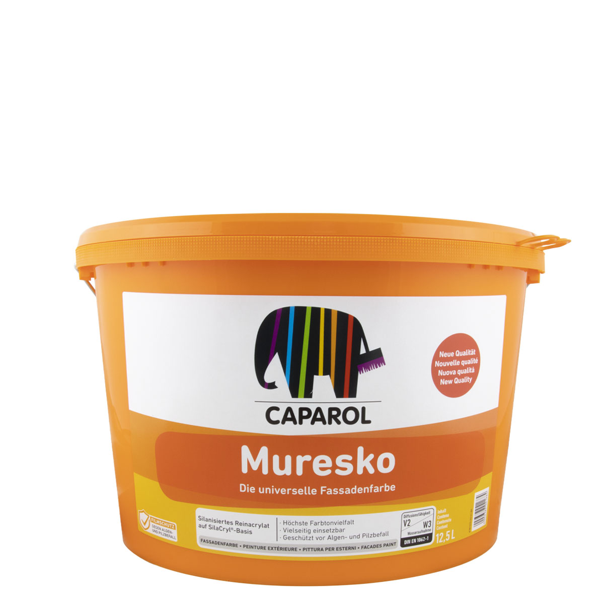 Caparol Muresko SilaCryl Fassadenfarbe 12,5L Weiss, Reinacrylat-Fassadenfarbe