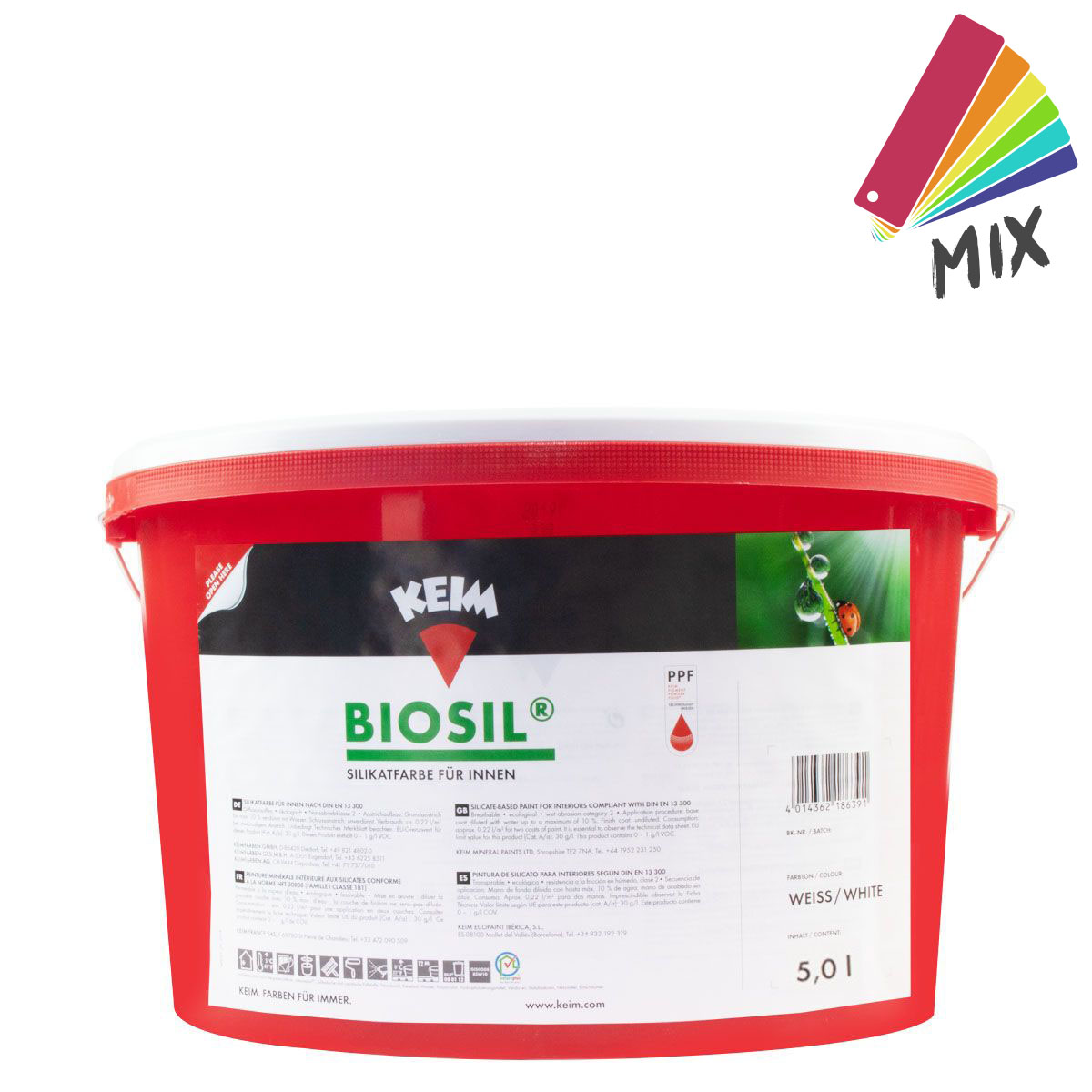 Keim Biosil 5L MIX PG 1, Innenfarbe Silikatfarbe für Allergiker geeignet
