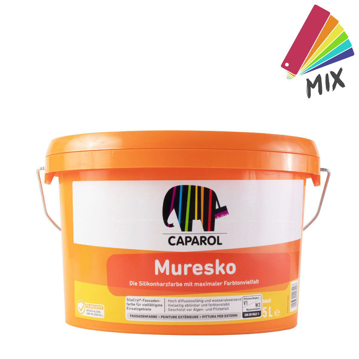 Caparol Muresko SilaCryl Fassadenfarbe 5L wunschfarbton PG A, Reinacrylat-Fassadenfarbe