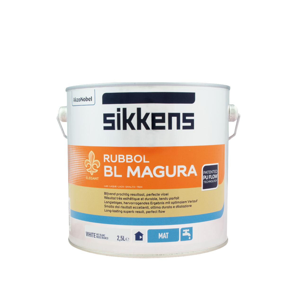 Sikkens Rubbol BL magura weiss 2,5L, PU-Mattlack, Holzlack weiß