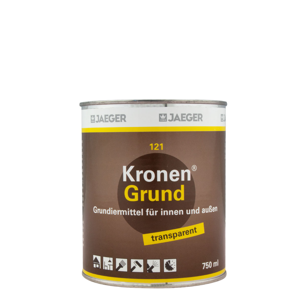 Jaeger Kronengrund, braune Kanne 121 farblos 750ml, Grundierung für innen und außen