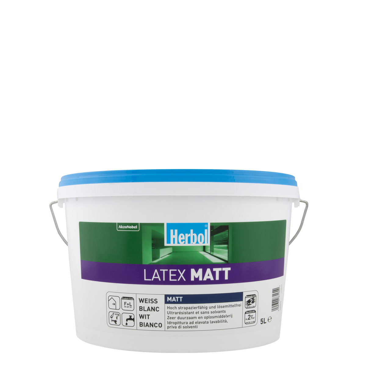 Herbol Latex Matt 5L weiss, Latexfarbe, Wandfarbe