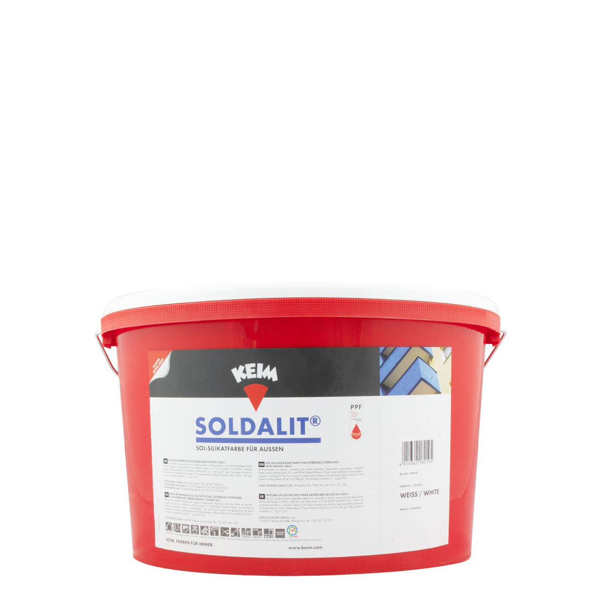 Keim Soldalit 5kg weiß, Silikat Fassadenfarbe, Sol Silikatfarbe