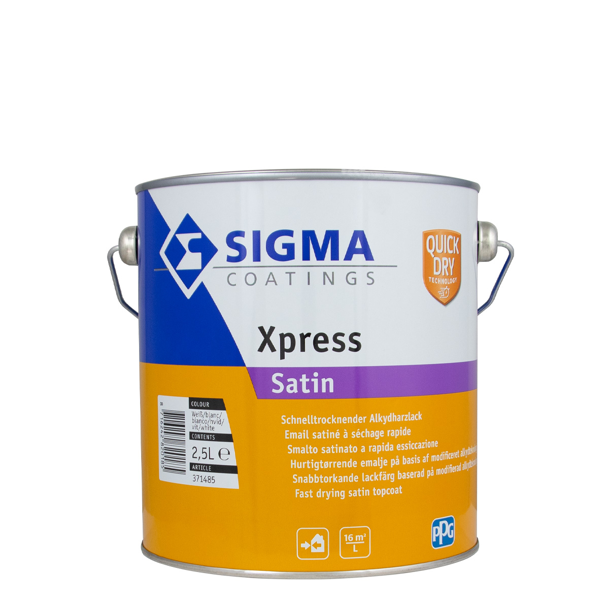 Sigma Xpress Satin weiss 2,5L, Seidenglanzlack, Alkydharzlack