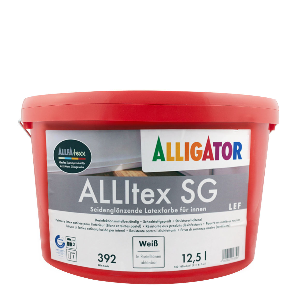Alligator Allitex SG 12,5L weiss ,Latexfarbe, Seidenglänzend