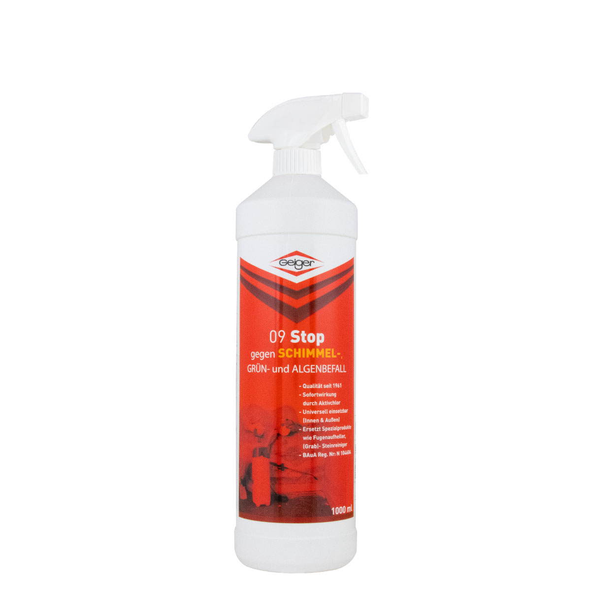 Geiger Stop gegen Schimmel NR09 1L, Schimmelspray, Schimmelentferner mit Chlor, Schimmelex