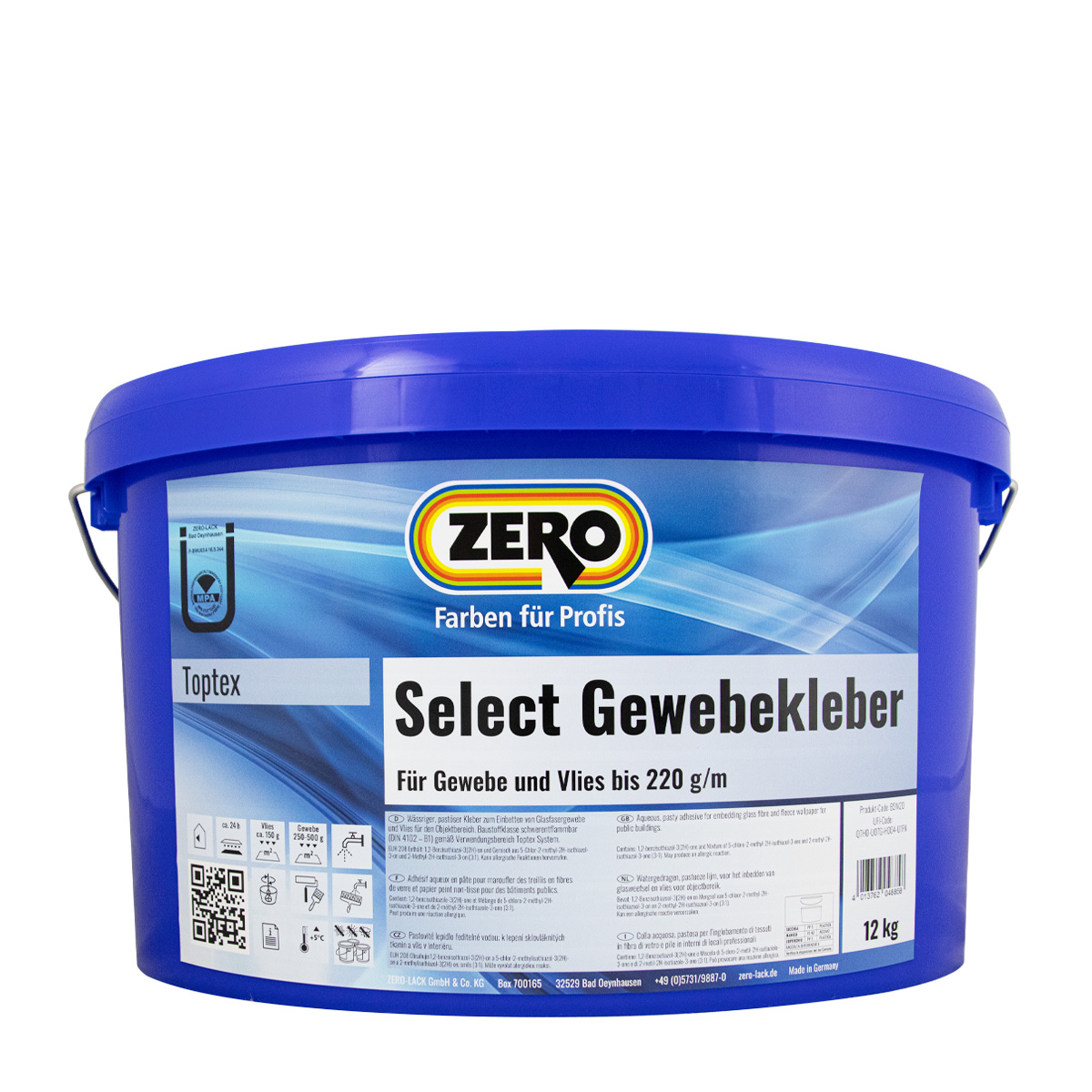 Zero Select Gewebekleber 12kg, transparenter Dispersionskleber