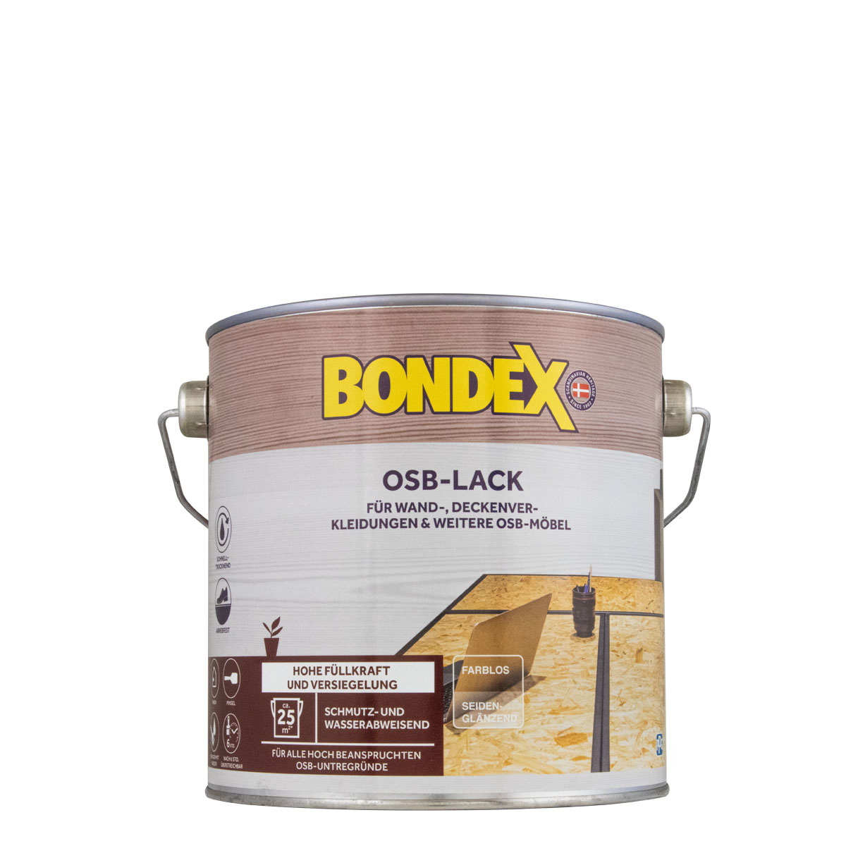 Bondex OSB-Lack 2,5L farblos, seidenglänzend, Klarlack, Versiegelung
