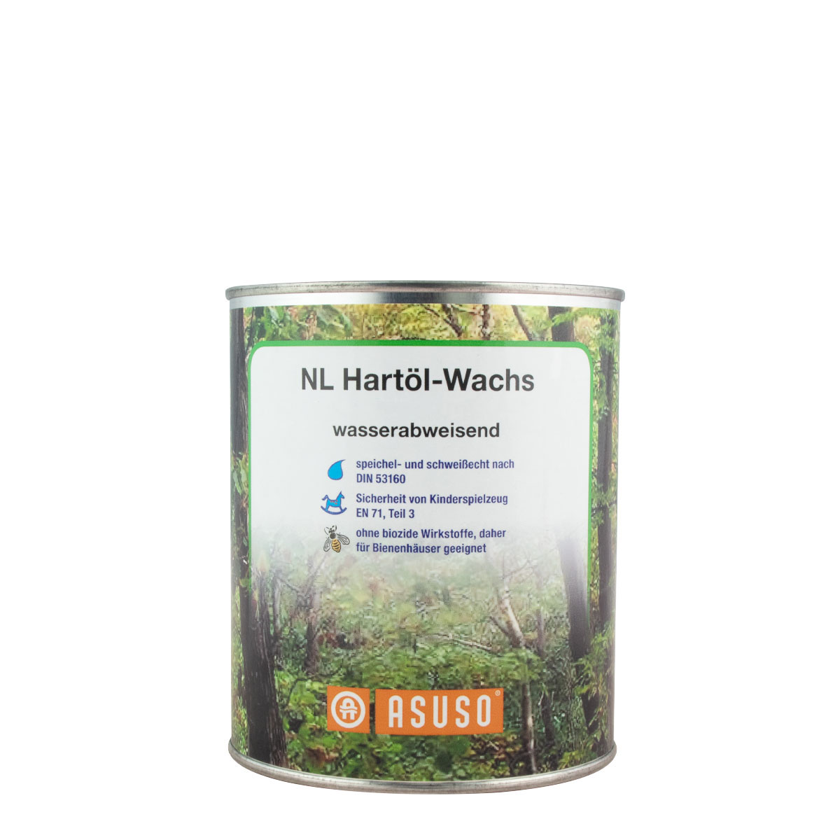 Asuso NL Hartöl Wachs 0,75L farblos, seidenmatt, Holzpflege, Naturöl