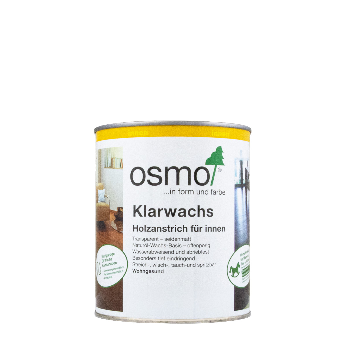 Osmo Klarwachs 1101 farblos seidenmatt 750ml farblos, Holzöl, Holzpflegeöl, Holzwachs