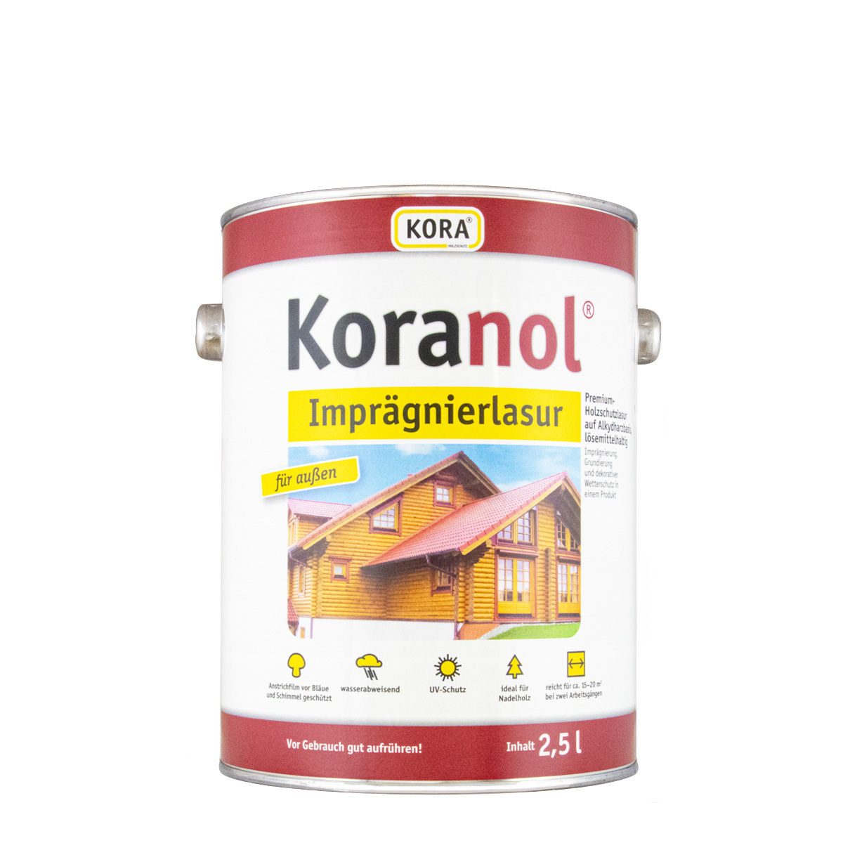Koranol Imprägnierlasur 2,5L silbergrau, Holzschutzlasur, Holzlasur
