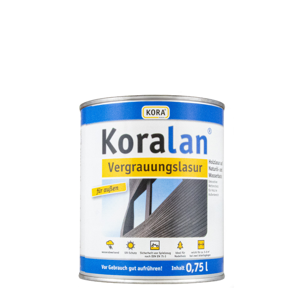 Koralan Vergrauungslasur 0,75L basalt, Holzschutzlasur, Holzlasur