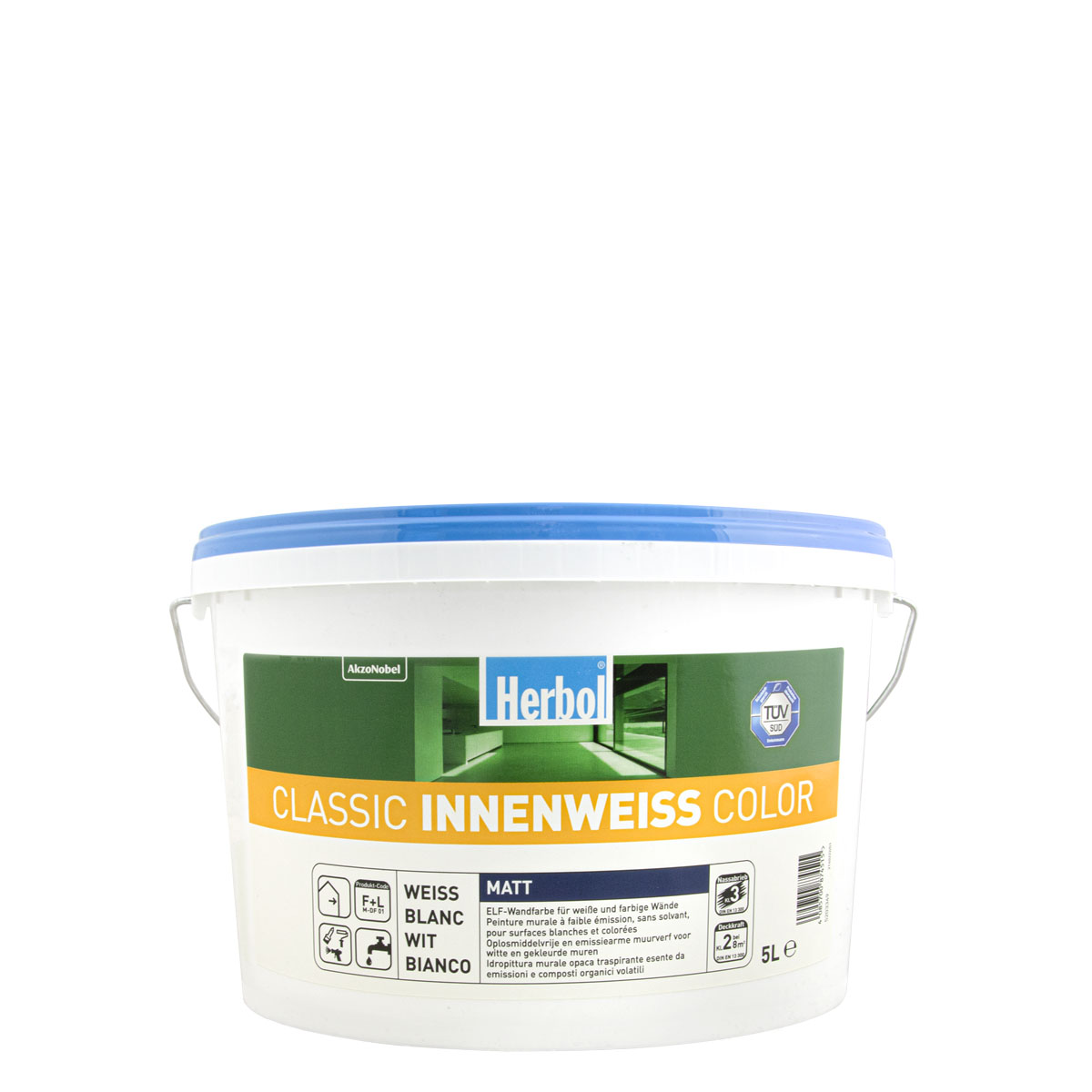 Herbol Classic Innenweiss Color 5L weiss, Wandfarbe, Renovierfarbe