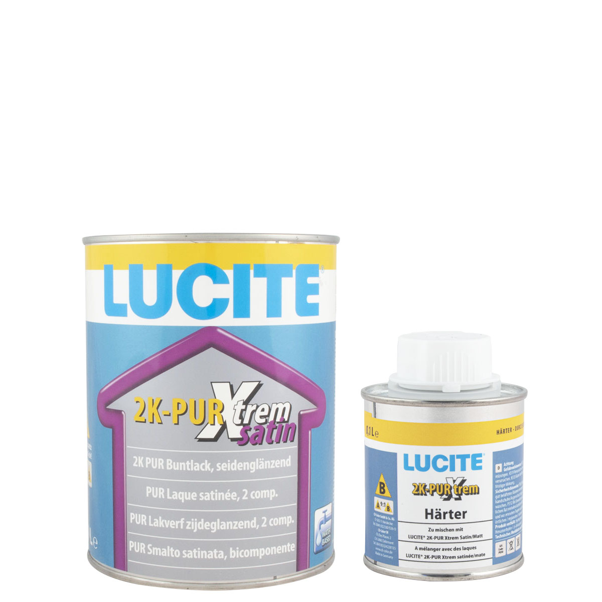 Lucite 2K-Pur Xtrem Satin/Seidenglänzend weiss 0,9L +0,1L Härter