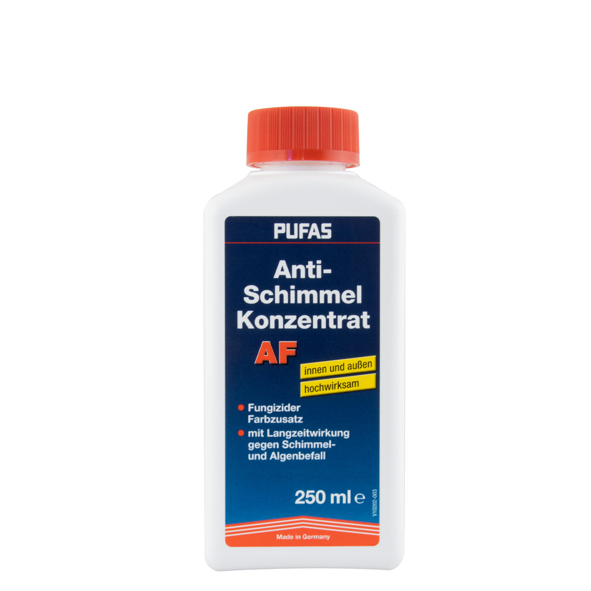 Pufas Anti-Schimmel-Konzentrat AF 250ml, Fungizider Farbzusatz, Schimmelschutzmittel, Algenschutzmittel