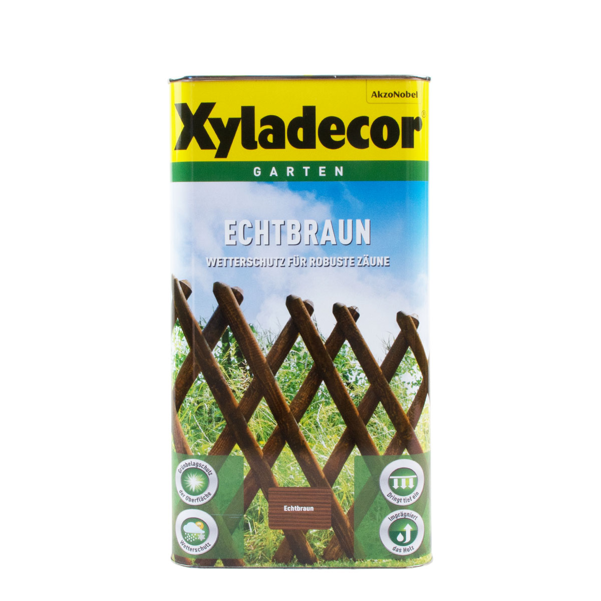 Xyladecor Echtbraun 5L Wetterschutz für Zäune, Zaunlasur