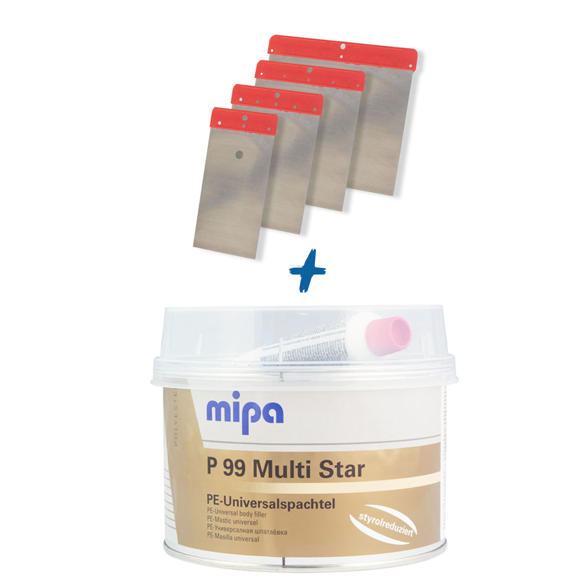 Mipa P99 Multi Star 1kg + Japanspachtel Satz Federbandstahl