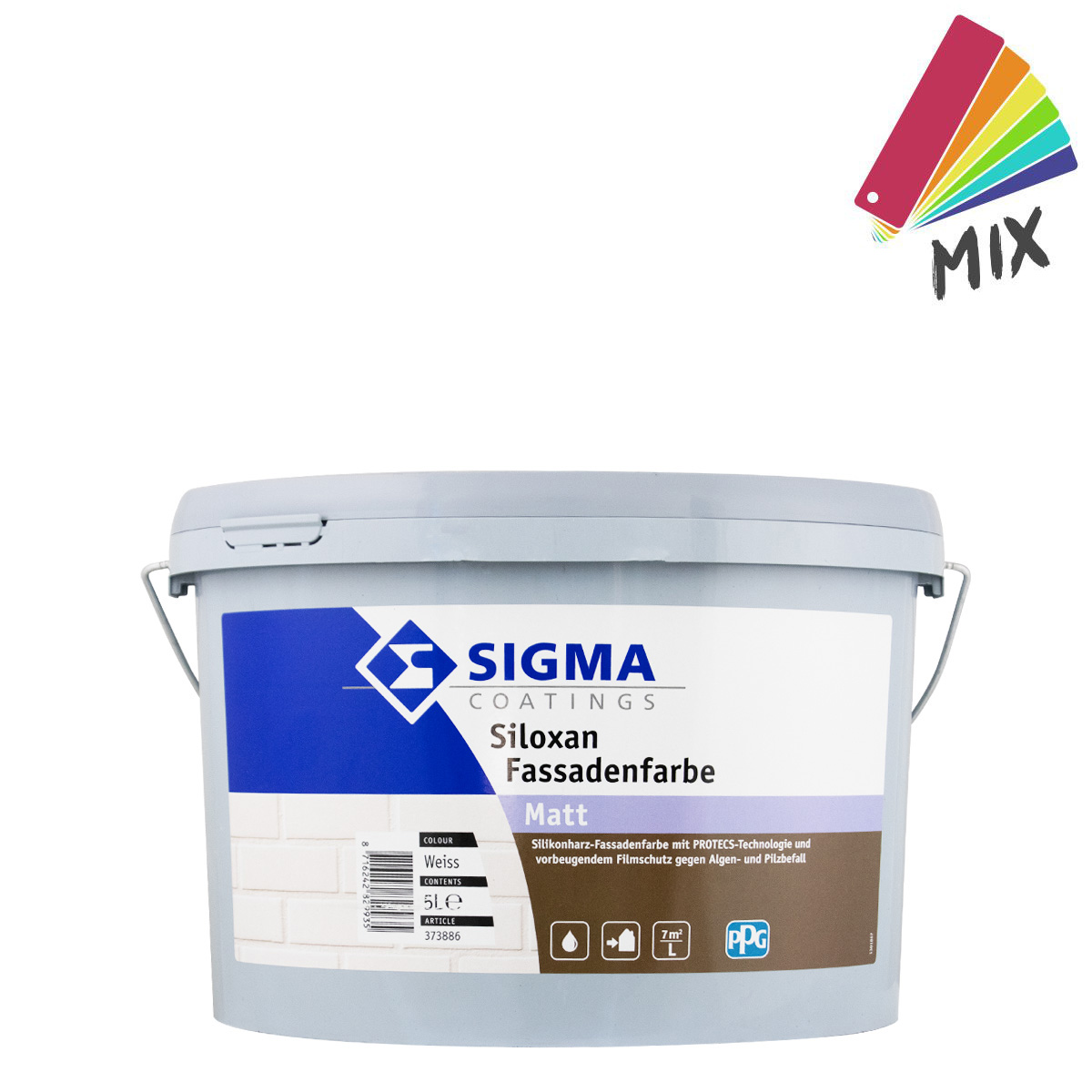 Sigma Siloxan Fassadenfarbe A+F 5L wunschfarbton, Silikonharz