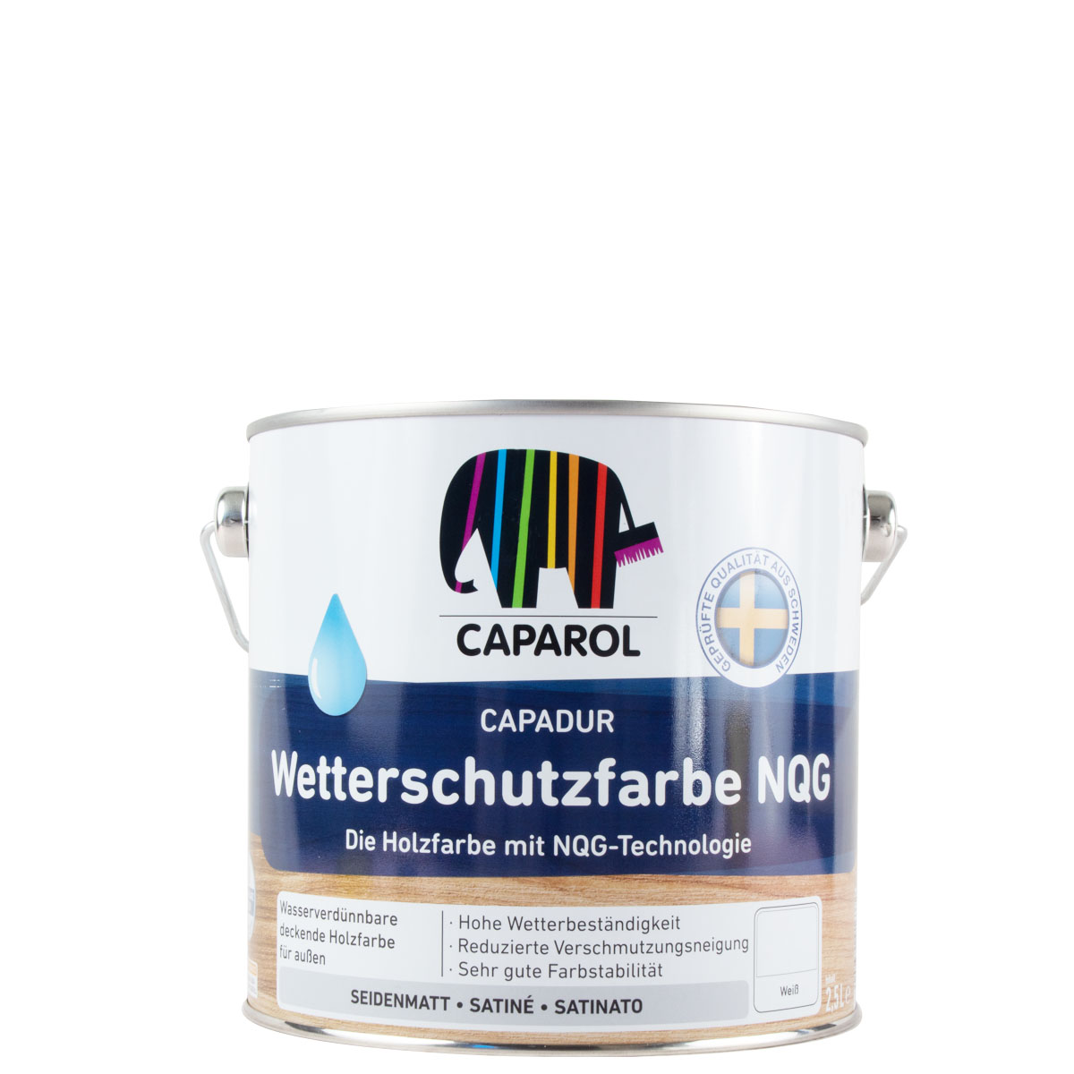 Caparol CapaWood Wetterschutzfarbe NQG 2,5L weiß, Holzfarbe, wasserdampfdurchlässig