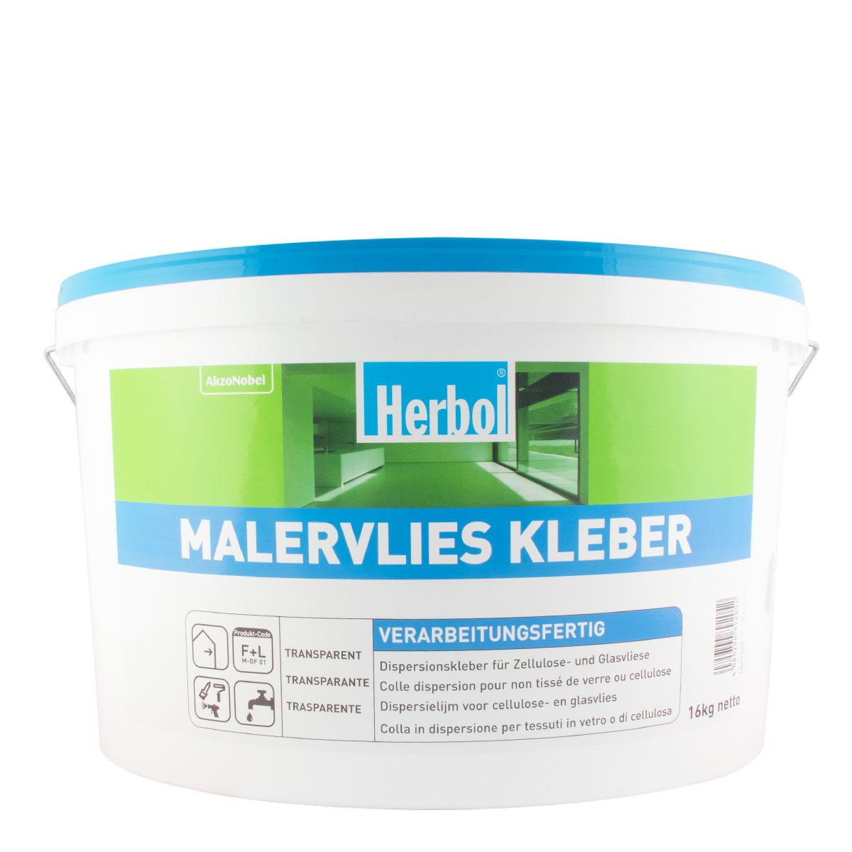 Herbol Malervlies Kleber 16kg, transparenter Dispersionskleber , Vlieskleber