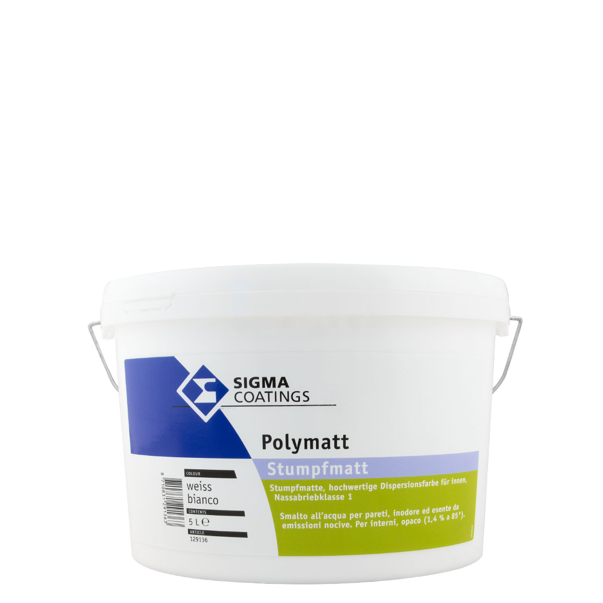 Sigma Polymatt 5L weiss , Einschicht-Dispersionsfarbe, Wandfarbe