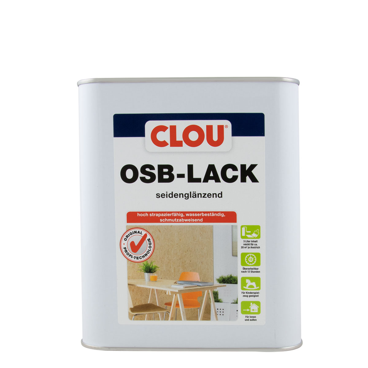 Clou OSB Lack 3L farblos, seidenglänzend, Versiegelungslack