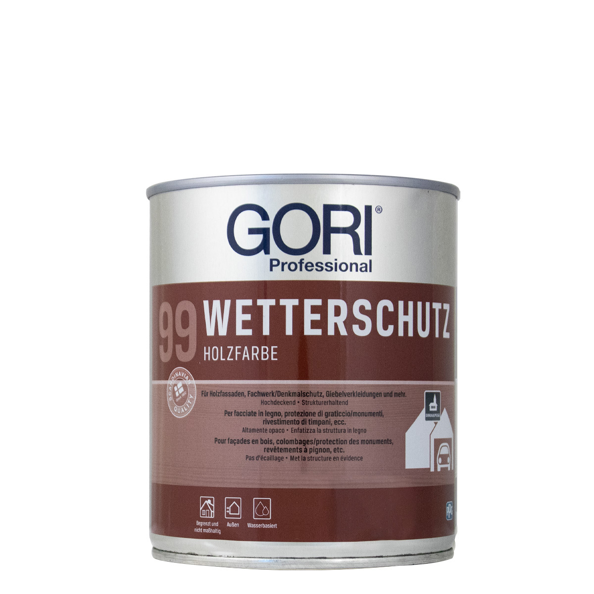 Gori 99 Wetterschutz Holzfarbe 750ml silbergrau, Wetterschutzfarbe