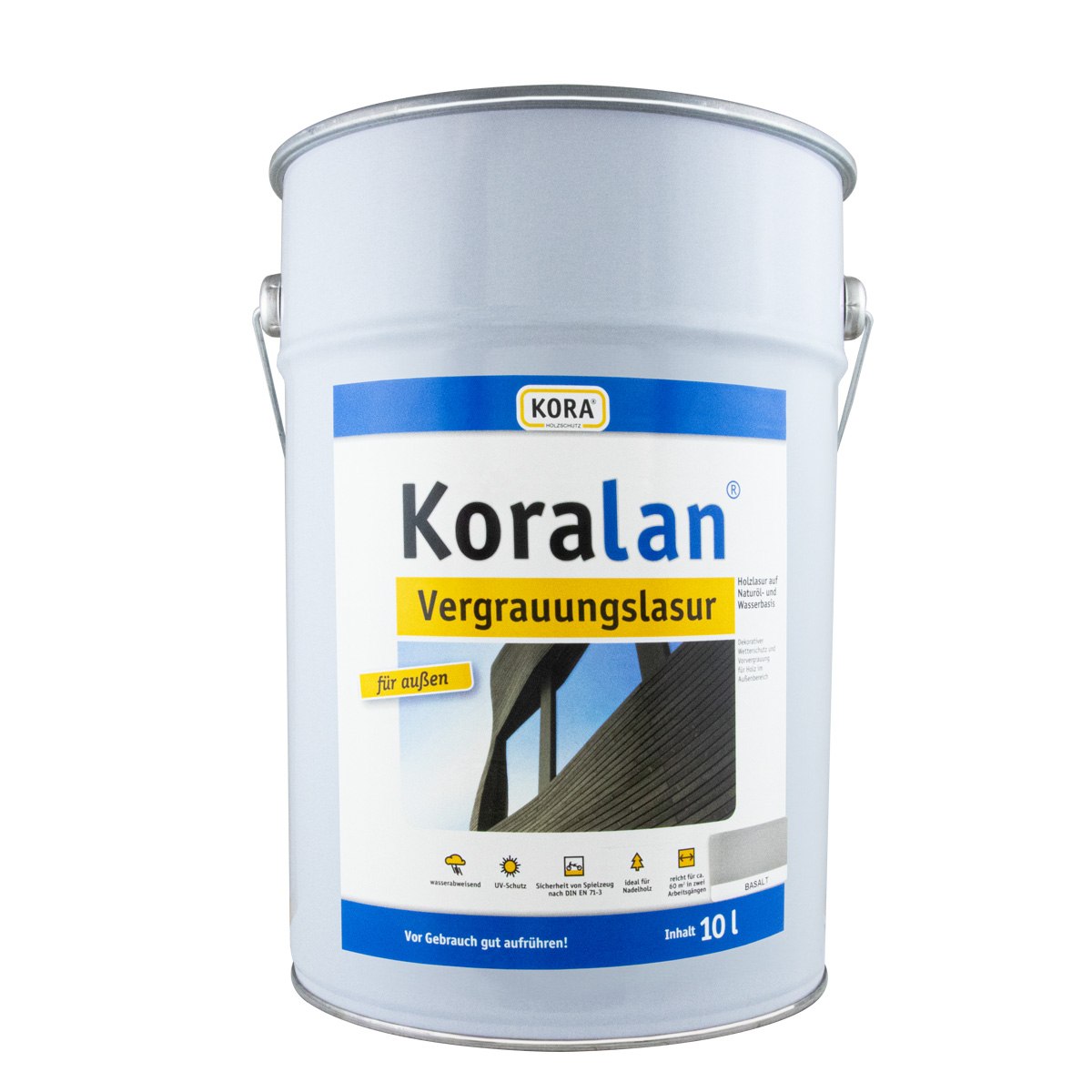 Koralan Vergrauungslasur 10L quarz, Holzschutzlasur, Holzlasur