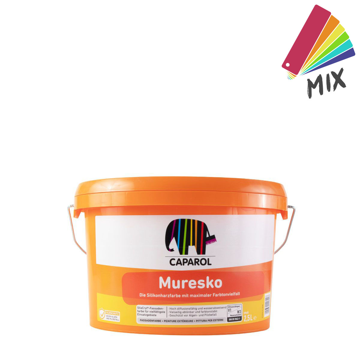 Caparol Muresko SilaCryl Fassadenfarbe 2,5L wunschfarbton PG A, Reinacrylat-Fassadenfarbe